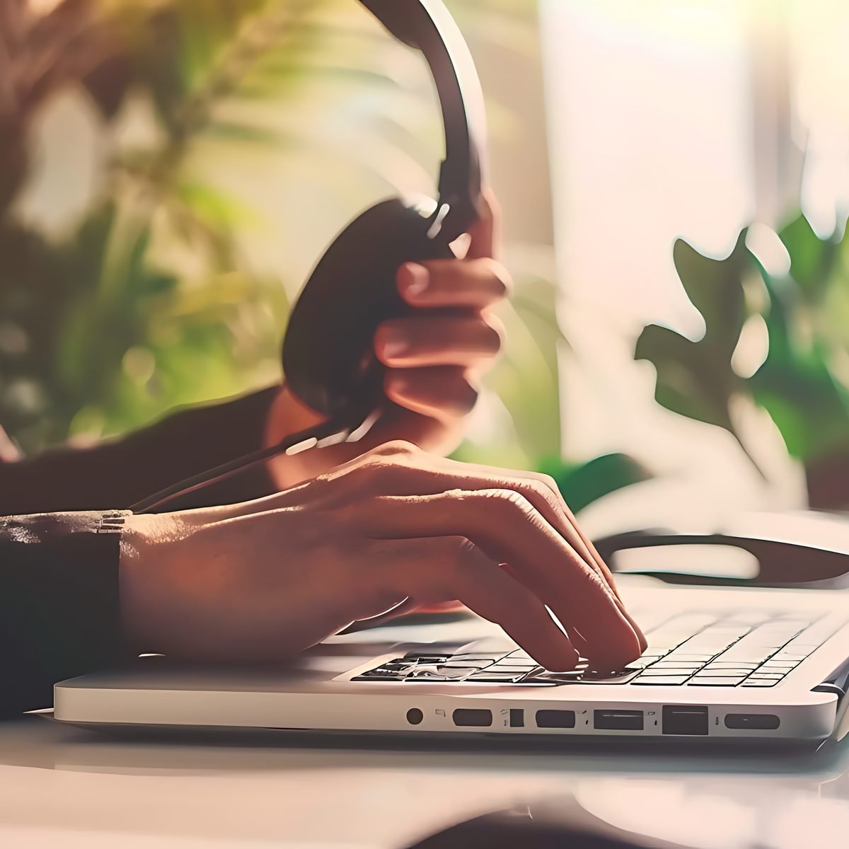 A marketer building an email workflow on a large monitor